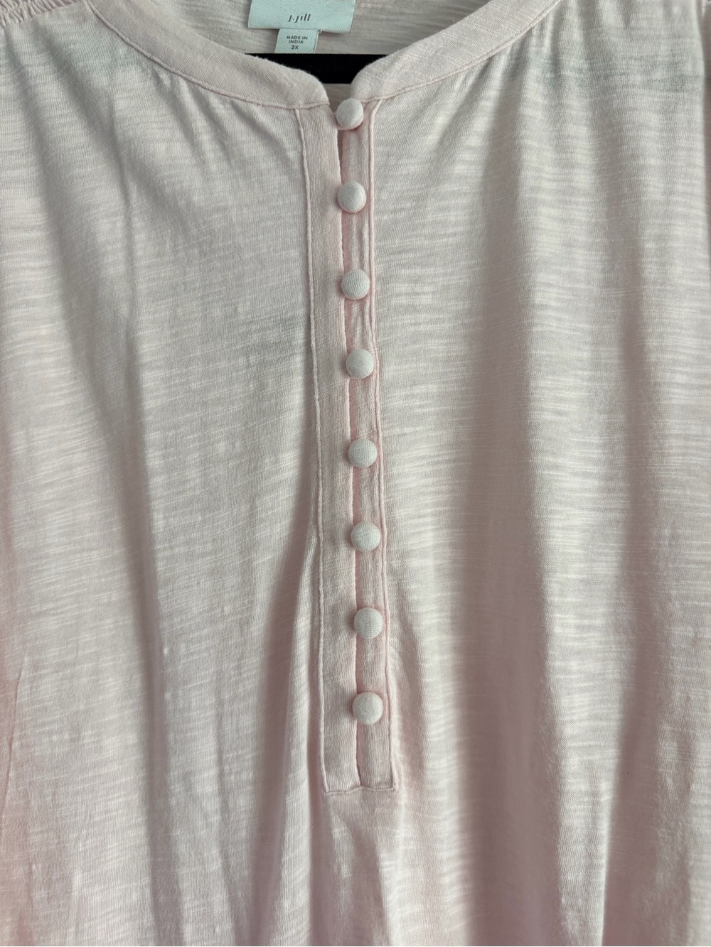 J. Jill Pale Pink Long-Sleeve Button Henley Top - Picture 2 of 6